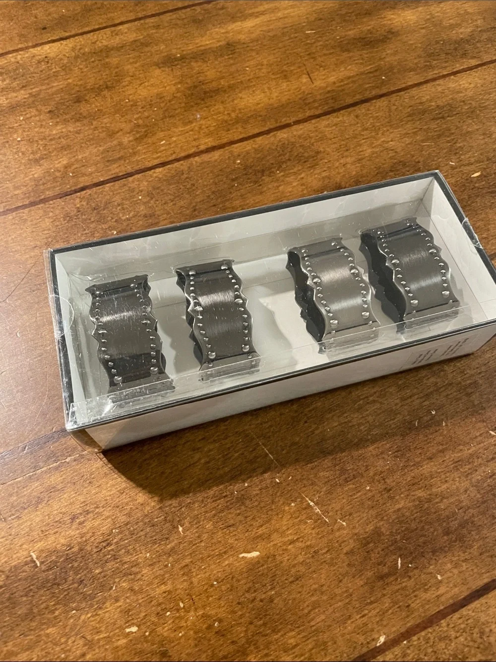 Lenox Silver Napkin Rings with Scalloped Beaded Edge